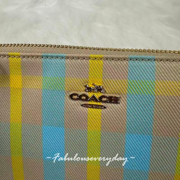 Coach Nolita 19 With Plaid Print Shoulder Bag Wristlet in Bright Maize CBK65 NWT - Picture 7 of 9